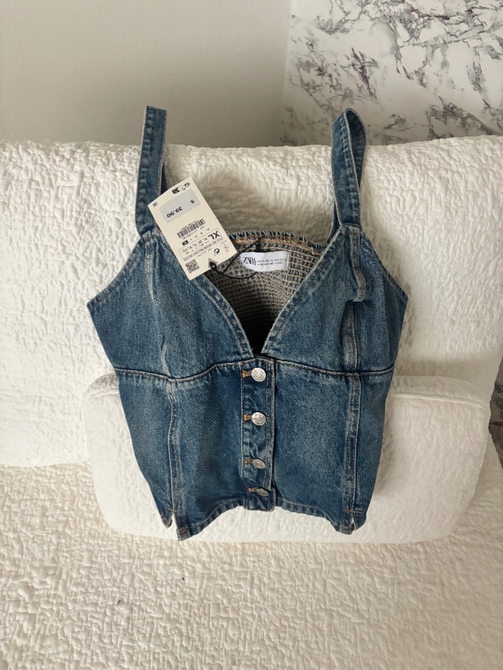 Zara denim vest top